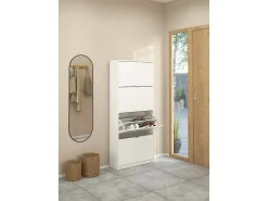 Móvel De Arrumação|Sapateira|Dmora Sapateira Dtraor, Sapateira, Armário de entrada multiusos, Sapateira, 70x24 h162 cm, Branco