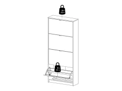 Móvel De Arrumação|Sapateira|Dmora Sapateira Dtraor, Sapateira, Armário de entrada multiusos, Sapateira, 70x24 h162 cm, Branco