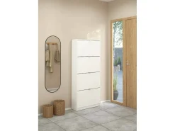 Móvel De Arrumação|Sapateira|Dmora Sapateira Dtraor, Sapateira, Armário de entrada multiusos, Sapateira, 70x24 h162 cm, Branco