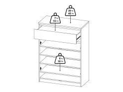 Dmora Sapateira Dtravers, Sapateira, Armário de entrada multiusos, Sapateira, 80x40 h111 cm, Carvalho e Branco^ Móvel De Arrumação|Sapateira