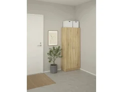 Dmora Sapateira Dtrebb, Sapateira, Armário de entrada multiusos, Sapateira, 69x35 h170 cm, Carvalho^ Móvel De Arrumação|Sapateira