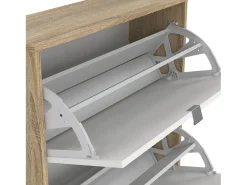 Discount Dmora Sapateira Dtresold, Sapateira, Armário de entrada multiusos, Sapateira, 70x24 h124 cm, Carvalho e Branco Castanho