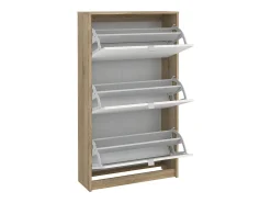 Discount Dmora Sapateira Dtresold, Sapateira, Armário de entrada multiusos, Sapateira, 70x24 h124 cm, Carvalho e Branco Castanho