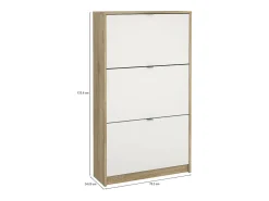 Discount Dmora Sapateira Dtresold, Sapateira, Armário de entrada multiusos, Sapateira, 70x24 h124 cm, Carvalho e Branco Castanho