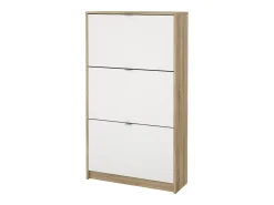 Discount Dmora Sapateira Dtresold, Sapateira, Armário de entrada multiusos, Sapateira, 70x24 h124 cm, Carvalho e Branco Castanho