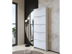 Móvel De Arrumação|Sapateira|Dmora Sapateira Dzuze, Sapateira, Guarda-roupaDe entrada multiuso, Armário para calçado, 69x17h187 cm, Branco