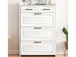 Móvel De Arrumação|Sapateira*ModernLuxe Sapateira em aglomerado de partículas - 3 portas de batente e 2 gavetas - Branco