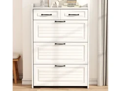 Móvel De Arrumação|Sapateira*ModernLuxe Sapateira em aglomerado de partículas - 3 portas de batente e 2 gavetas - Branco