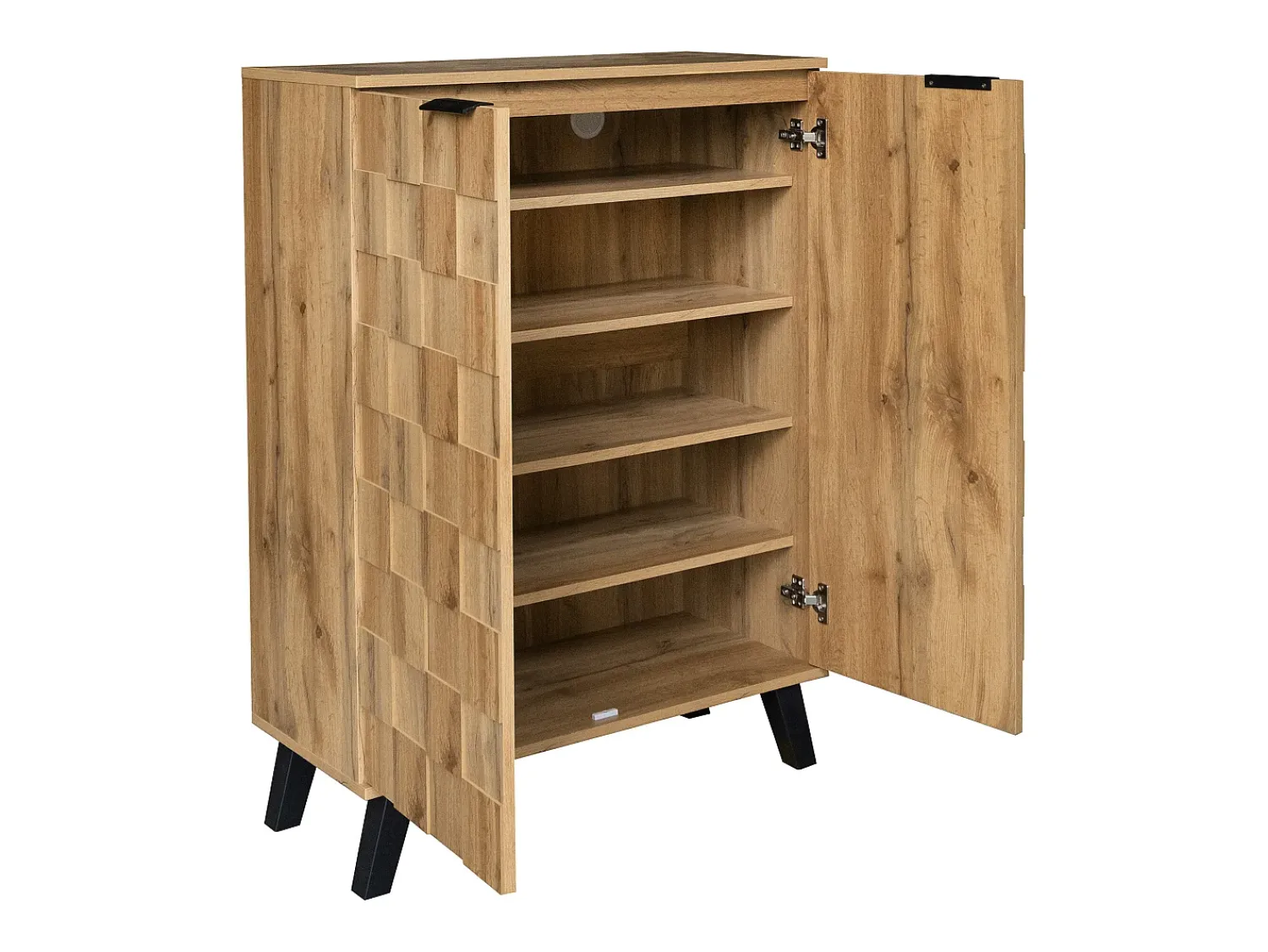 Móvel De Arrumação|Sapateira*Hauss Spole Sapateira em madeira, 5 níveis, prateleiras ajustáveis, armário de corredor 80,5 x 35 x 109,5 cm Natural claro