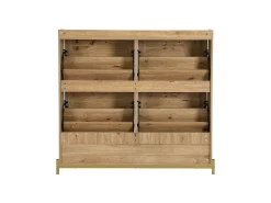 Móvel De Arrumação|Sapateira|Hauss Spole Sapateira em madeira com quatro gavetas suspensas, portas em verga, dimensões: 108,5 x 24 x 100 cm Natural claro