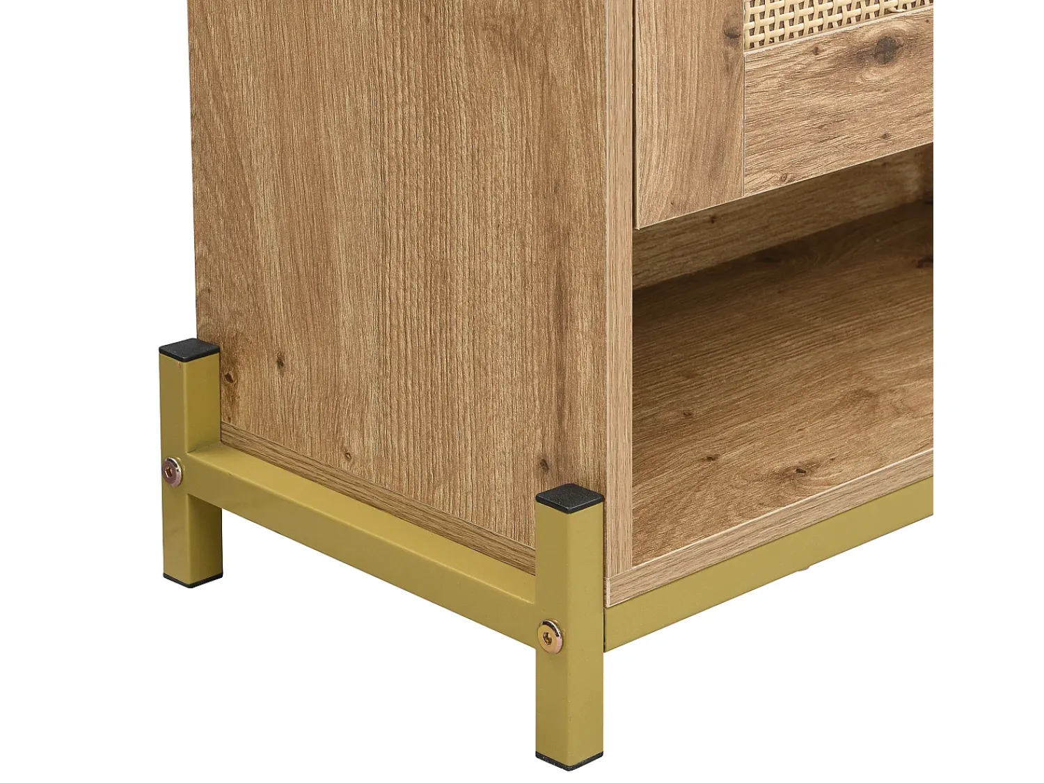 Móvel De Arrumação|Sapateira|Hauss Spole Sapateira em madeira com quatro gavetas suspensas, portas em verga, dimensões: 108,5 x 24 x 100 cm Natural claro