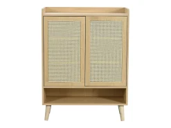 Móvel De Arrumação|Sapateira|Hauss Spole Sapateira em madeira com 2 portas em verga e várias prateleiras 80x35x105cm Natural claro