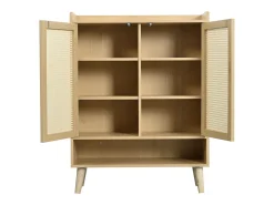 Móvel De Arrumação|Sapateira|Hauss Spole Sapateira em madeira com 2 portas em verga e várias prateleiras 80x35x105cm Natural claro