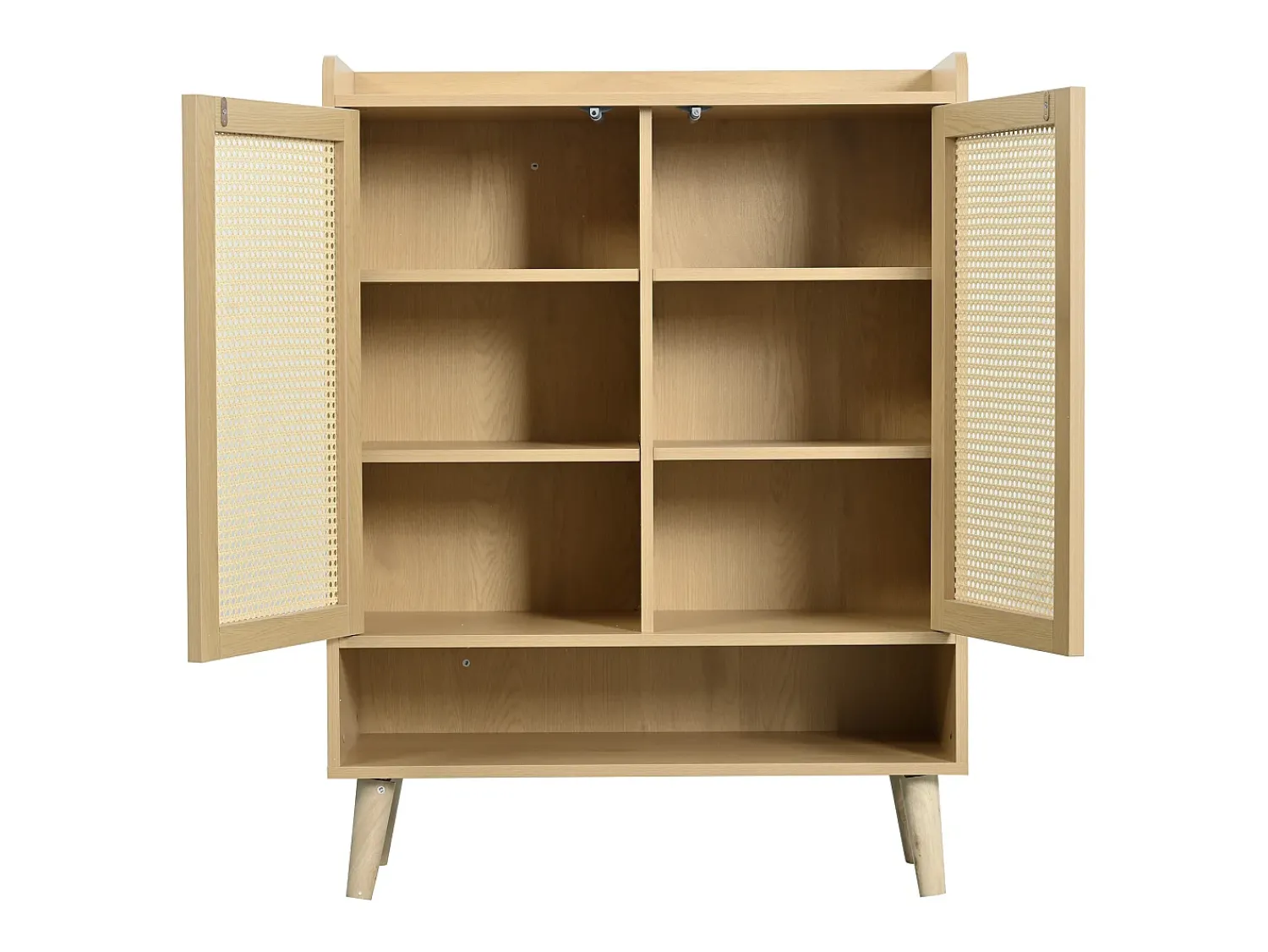 Móvel De Arrumação|Sapateira|Hauss Spole Sapateira em madeira com 2 portas em verga e várias prateleiras 80x35x105cm Natural claro