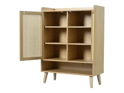 Móvel De Arrumação|Sapateira|Hauss Spole Sapateira em madeira com 2 portas em verga e várias prateleiras 80x35x105cm Natural claro