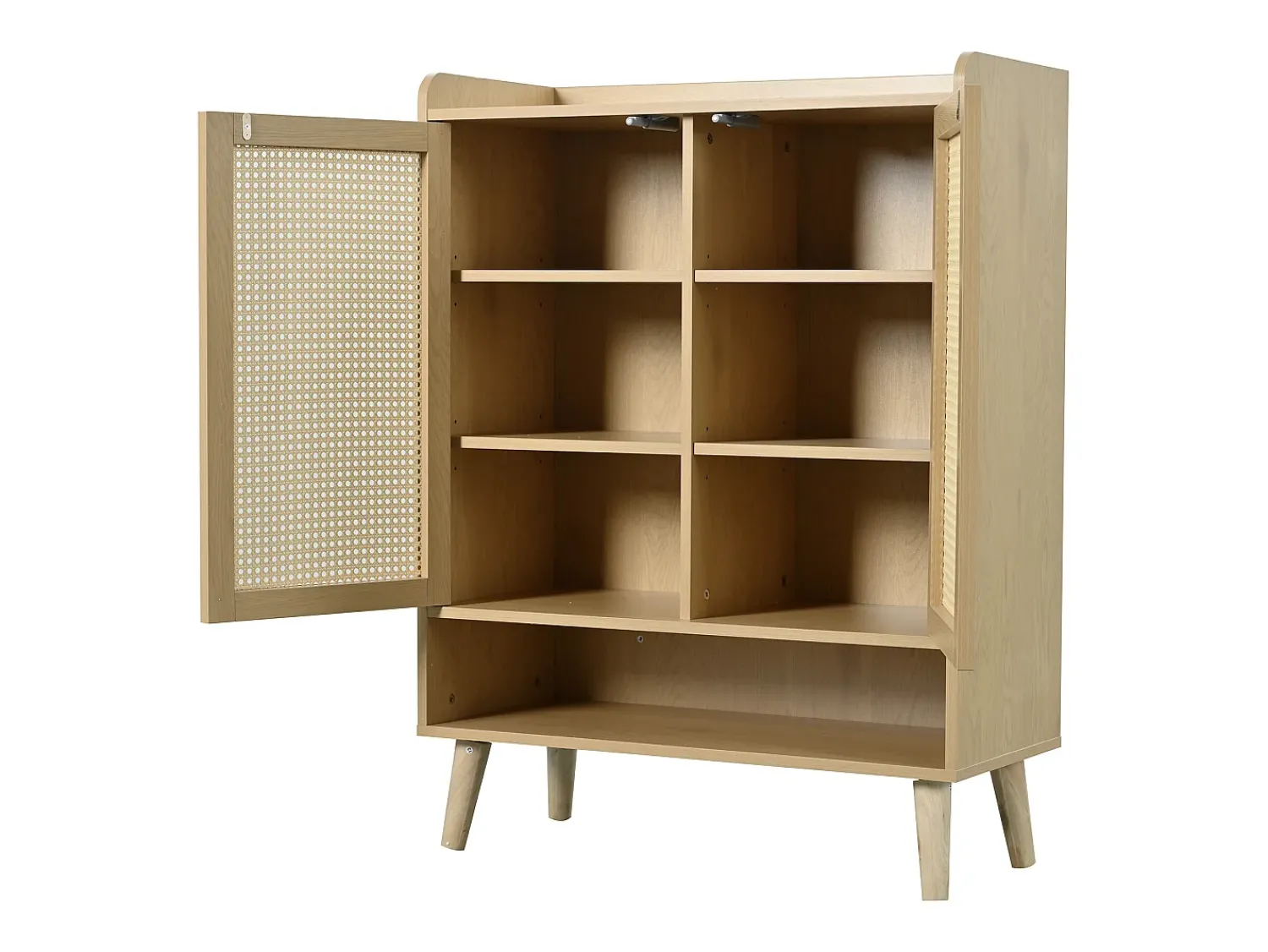 Móvel De Arrumação|Sapateira|Hauss Spole Sapateira em madeira com 2 portas em verga e várias prateleiras 80x35x105cm Natural claro