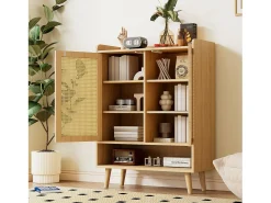 Móvel De Arrumação|Sapateira|Hauss Spole Sapateira em madeira com 2 portas em verga e várias prateleiras 80x35x105cm Natural claro