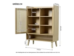 Móvel De Arrumação|Sapateira|Hauss Spole Sapateira em madeira com 2 portas em verga e várias prateleiras 80x35x105cm Natural claro