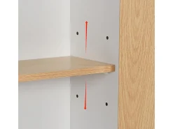 Móvel De Arrumação|Sapateira|ModernLuxe Sapateira em madeira e rattan - 3 portas de aba e 1 gaveta - prateleira ajustável - Natural & Branco Natural claro / Branco