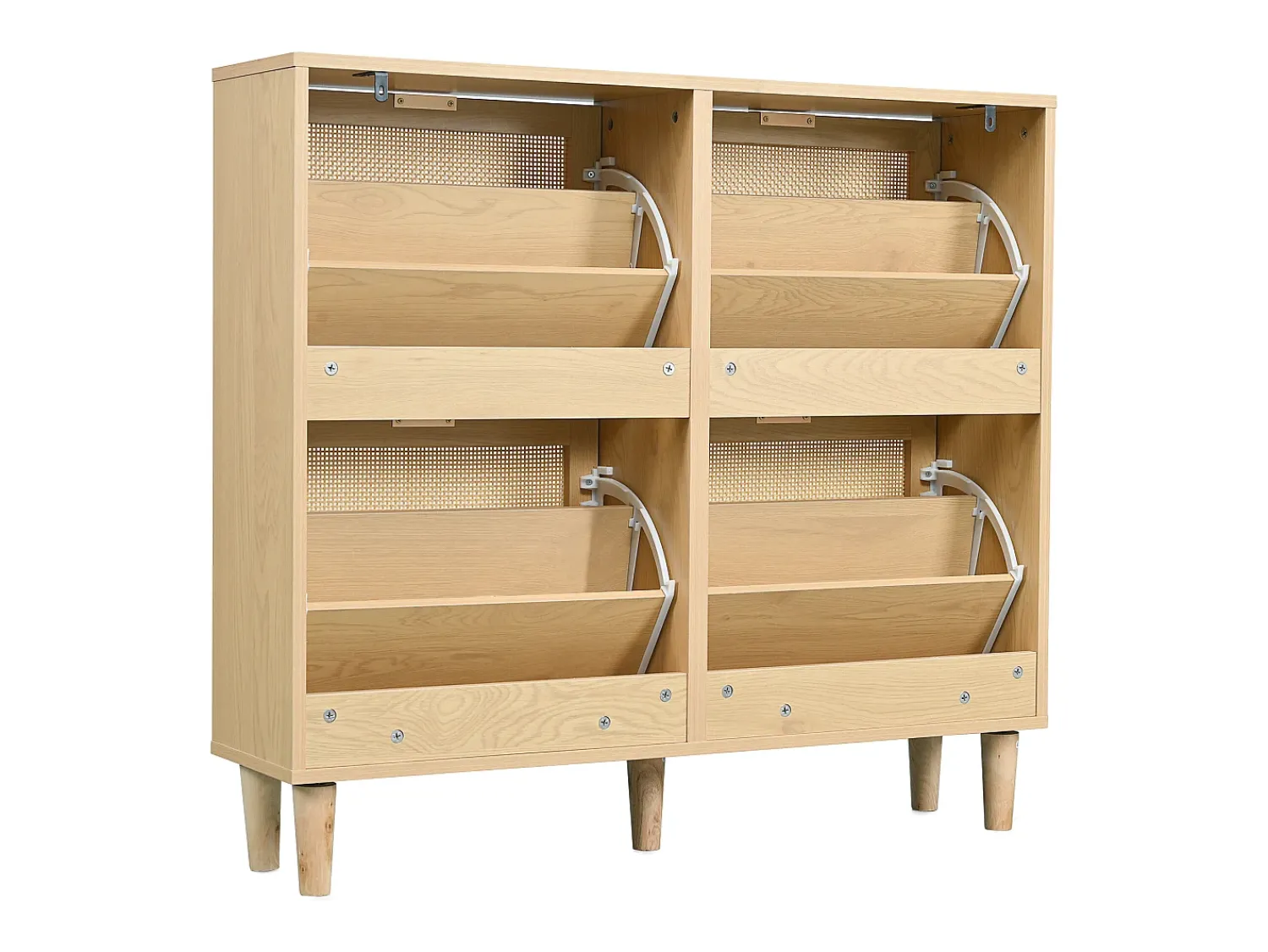 Móvel De Arrumação|Sapateira*Hauss Spole Sapateira em verga com 4 gavetas dobráveis, cor 100x25x90,3cm Natural claro