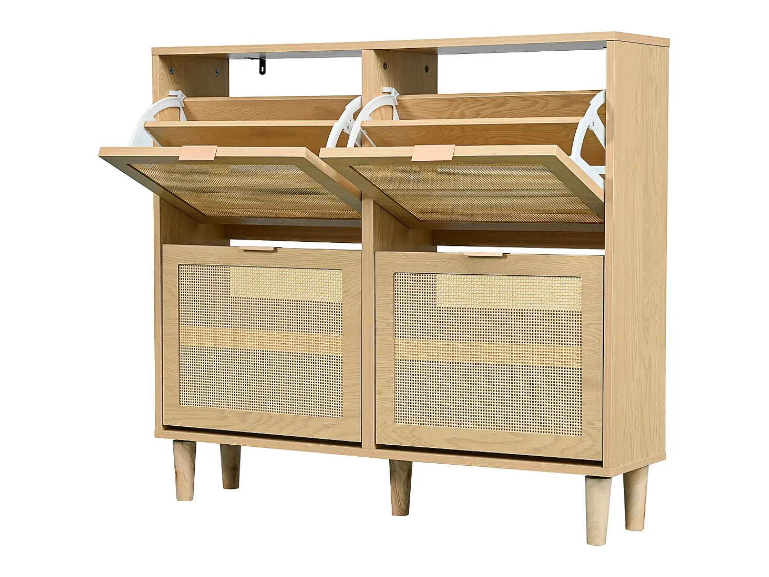 Móvel De Arrumação|Sapateira*Hauss Spole Sapateira em verga com 4 gavetas dobráveis, cor 100x25x90,3cm Natural claro