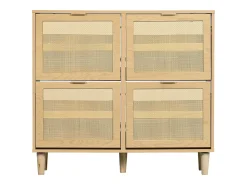 Móvel De Arrumação|Sapateira*Hauss Spole Sapateira em verga com 4 gavetas dobráveis, cor 100x25x90,3cm Natural claro