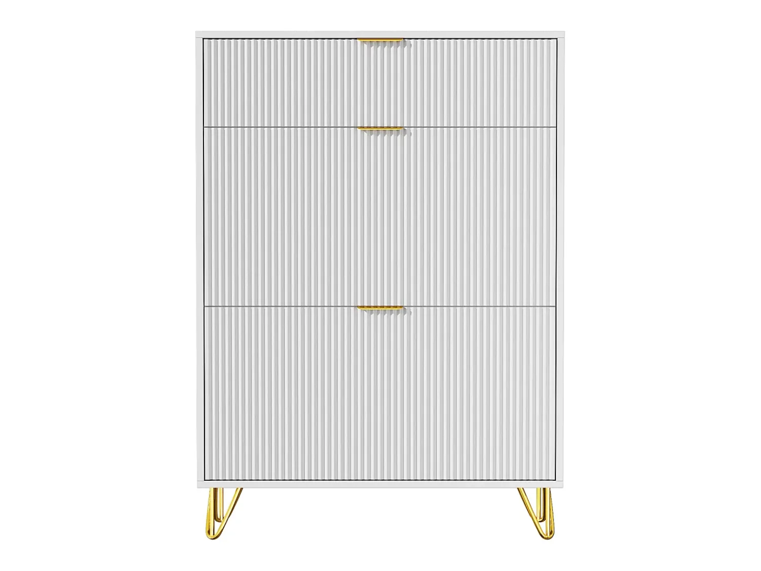 Móvel De Arrumação|Sapateira* Sapateira estreita com 3 compartimentos grandes, prateleira ajustável para sapatos, 80 x 24 x 118,5 cm, branca Branco