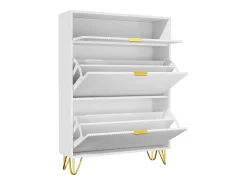 Móvel De Arrumação|Sapateira* Sapateira estreita com 3 compartimentos grandes, prateleira ajustável para sapatos, 80 x 24 x 118,5 cm, branca Branco