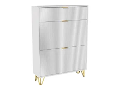 Móvel De Arrumação|Sapateira* Sapateira estreita com 3 compartimentos grandes, prateleira ajustável para sapatos, 80 x 24 x 118,5 cm, branca Branco
