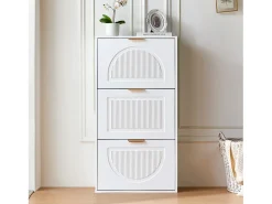 Móvel De Arrumação|Sapateira|Merax Sapateira estreita de 3 portas - 60 x 24 x 114 cm - para hall de entrada/sala de estar - MDF - branca Branco