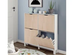 Móvel De Arrumação|Sapateira* Sapateira estreita para corredor carvalho Mary 98x97x17 cm Branco