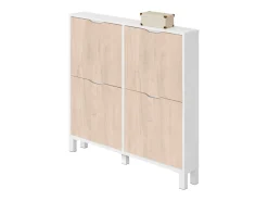 Móvel De Arrumação|Sapateira* Sapateira estreita para corredor carvalho Mary 98x97x17 cm Branco