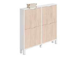 Móvel De Arrumação|Sapateira* Sapateira estreita para corredor carvalho Mary 98x97x17 cm Branco
