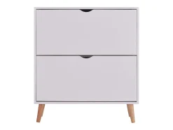 Sapateira Fiano Branca, 2 Prateleiras Nórdicas, Corredor, 80x92x24 cm Branco