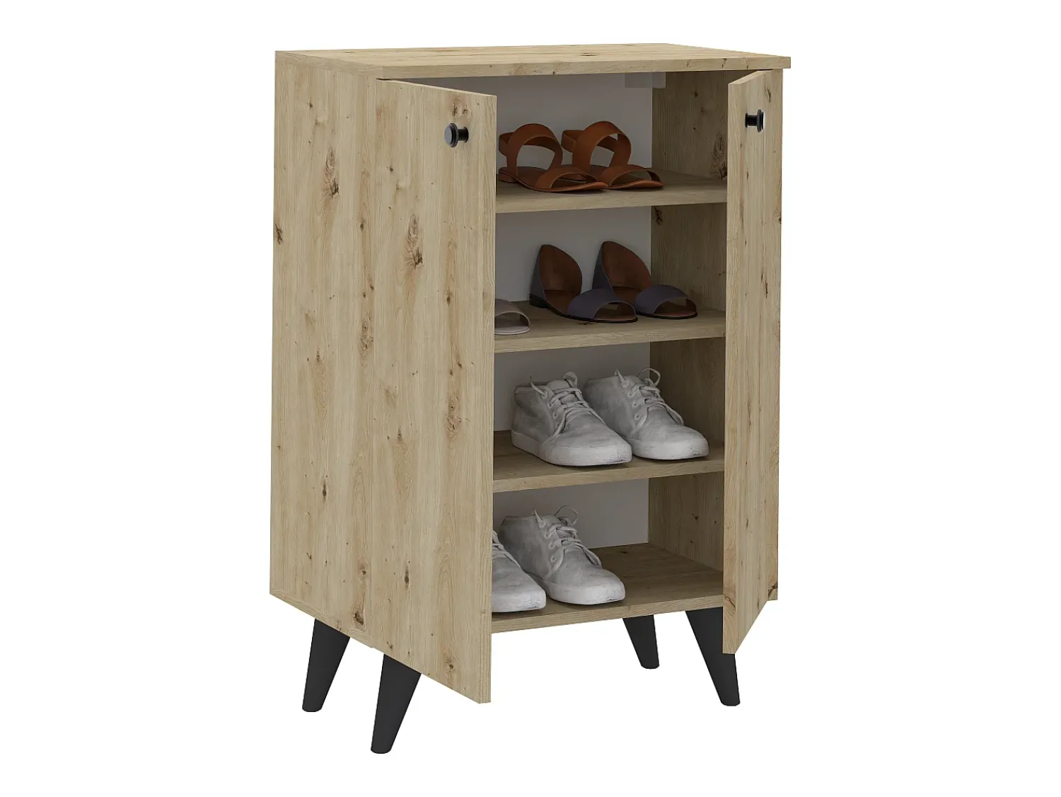 Sale Sapateira haaus Luton, 2 Portas, Carvalho Artisan, 62 x 35 x 90 cm Creme
