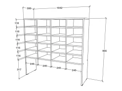Sapateira haaus Tisso, 20 Prateleiras, , 104 x 30 x 100 cm^ Móvel De Arrumação|Sapateira
