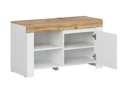 Móvel De Arrumação|Sapateira|Petits-Meubles Sapateira Hella branco e madeira 53cm Natural claro