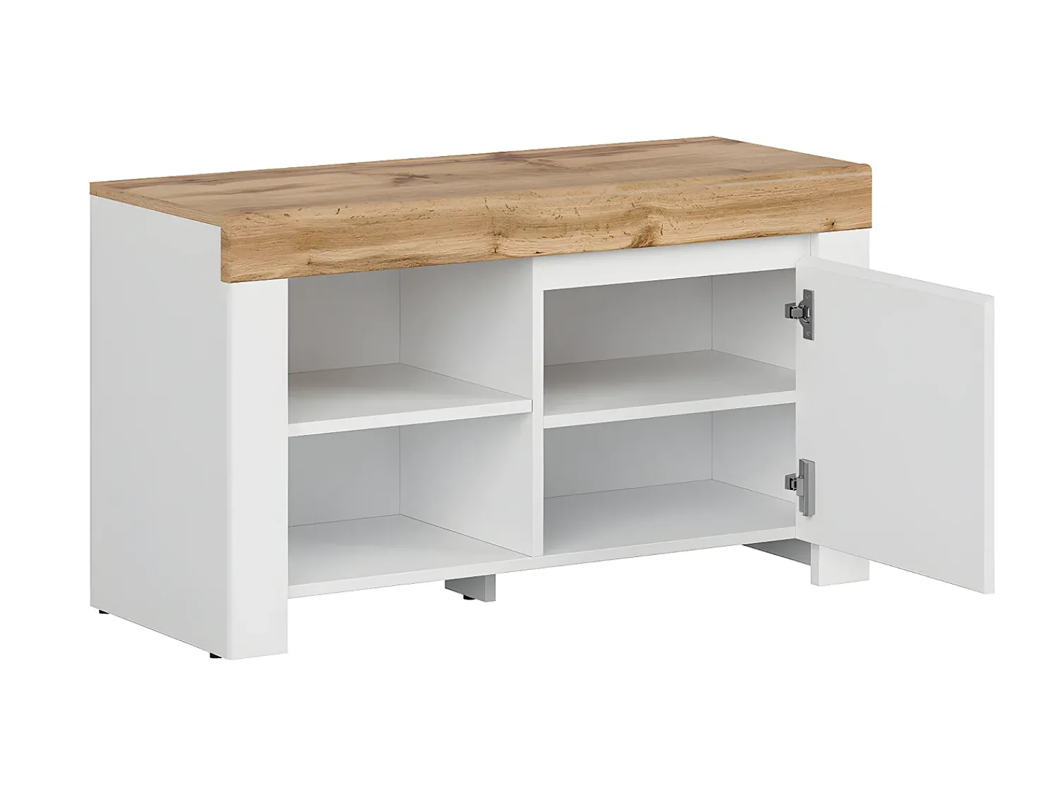 Móvel De Arrumação|Sapateira|Petits-Meubles Sapateira Hella branco e madeira 53cm Natural claro