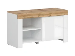 Móvel De Arrumação|Sapateira|Petits-Meubles Sapateira Hella branco e madeira 53cm Natural claro