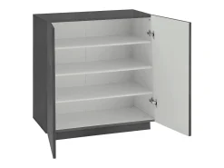 Móvel De Arrumação|Sapateira|Dmora Sapateira Joel, Armário multiuso com 2 portas, Sapateira de entrada, 100% Fabricado na Itália, 80x38h86 cm, Ardósia Cinzento