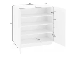 Móvel De Arrumação|Sapateira|Dmora Sapateira Joel, Armário multiuso com 2 portas, Sapateira de entrada, 100% Fabricado na Itália, 80x38h86 cm, Ardósia Cinzento
