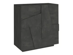 Móvel De Arrumação|Sapateira|Dmora Sapateira Joel, Armário multiuso com 2 portas, Sapateira de entrada, 100% Fabricado na Itália, 81x38h86 cm, Ardósia com detalhe Cinzento