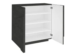 Móvel De Arrumação|Sapateira|Dmora Sapateira Joel, Armário multiuso com 2 portas, Sapateira de entrada, 100% Fabricado na Itália, 81x38h86 cm, Ardósia com detalhe Cinzento