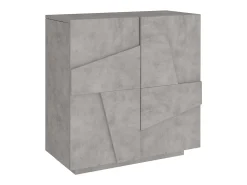 Móvel De Arrumação|Sapateira|Dmora Sapateira Joel, Armário multiuso com 2 portas, Sapateira de entrada, 100% Fabricado na Itália, 81x38h86 cm, Cimento com detalhe Cinzento claro