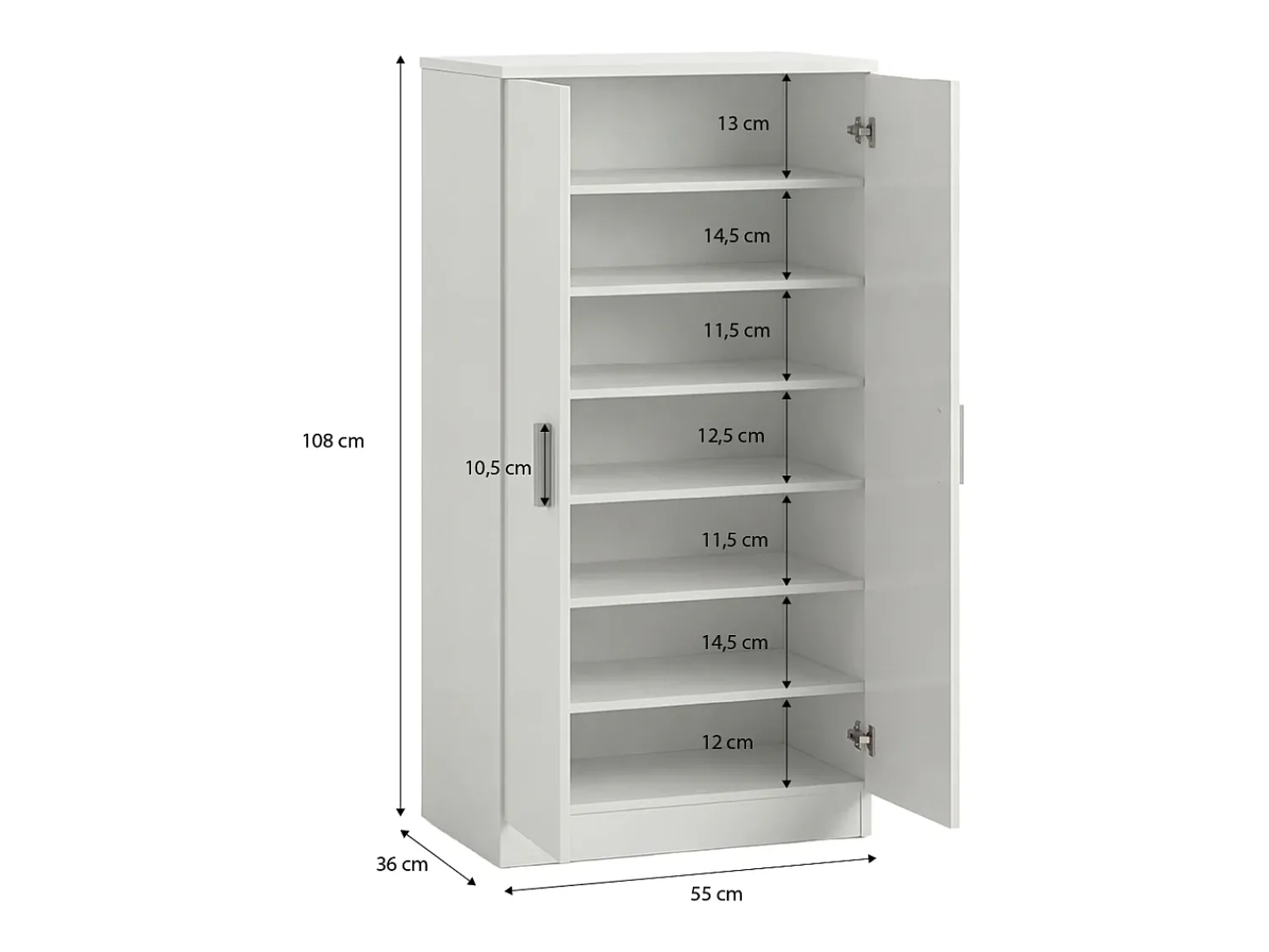 duehome Sapateira Liam 55 Blanco Artik (Blanco Mate)^ Móvel De Arrumação|Sapateira
