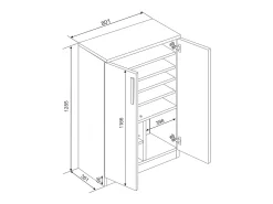 Clearance Vente-unique Sapateira MATHIAS - 2 portas - Cor: Branco