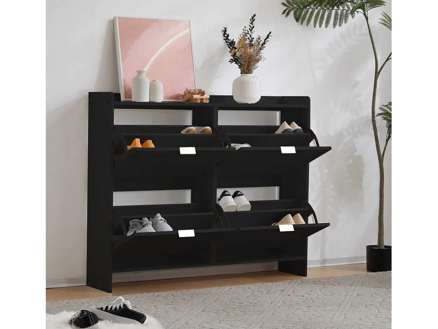 ModernLuxe Sapateira moderna - 4 compartimentos rebatíveis -^ Móvel De Arrumação|Sapateira