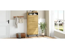 Móvel De Arrumação|Sapateira*Merax Sapateira moderna - 63 x 24 x 147 cm - com 3 portas + compartimentos adicionais - MDF - cor natural Natural claro