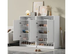 Merax Sapateira moderna - 73 x 34 x 109 - com prateleiras ajustáveis ​​+ 2 portas - aglomerado -^ Móvel De Arrumação|Sapateira