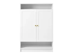 Merax Sapateira moderna - 73 x 34 x 109 - com prateleiras ajustáveis + 2 portas - aglomerado -^ Móvel De Arrumação|Sapateira